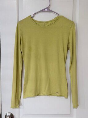 B+AB Long Sleeve T-shirt, Light Yellow, Size L